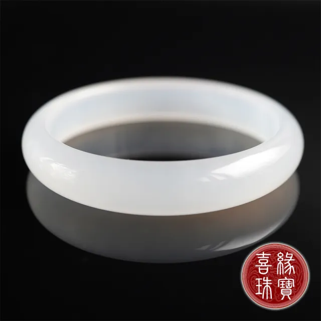 【喜緣玉品】白月光 冰種白玉髓 手鐲(平安鐲)