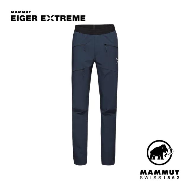 【Mammut 長毛象官方直營】Eiger Nordwand LightSO Pants 極限艾格防潑水彈性長褲 夜藍 男款 #1021-01300