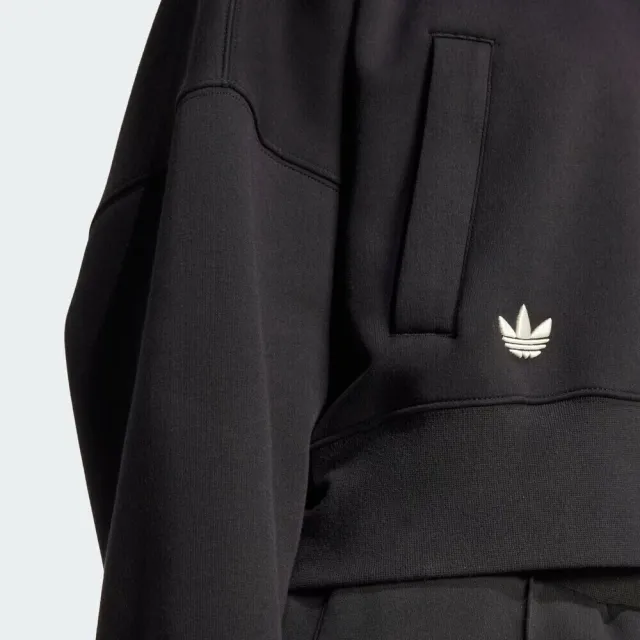 【adidas 愛迪達】NEUCL Tracktop 女 立領外套 運動外套 休閒穿搭 雙向拉鍊 黑白(JI8495)