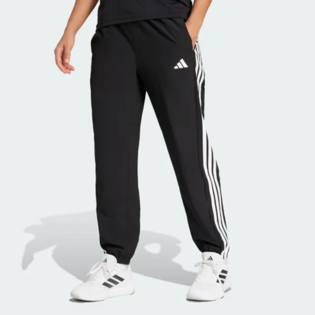 【adidas 愛迪達】長褲 女 運動褲 慢跑 吸排 WE 3S WOVEN PT 黑白 JI8313(其他規格)