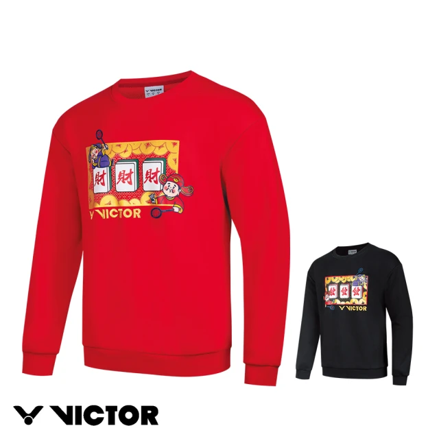 VICTOR 勝利體育VICTOR 勝利體育 2025 平步青雲系列 針織大學T(T-502CNY C/D 黑/新年紅)