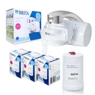【BRITA】on tap V 4重微濾龍頭式濾水器+3入微濾濾芯-共1機4芯(原裝平輸)