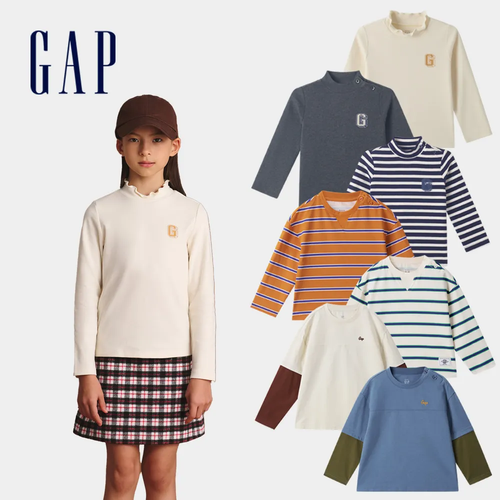 【GAP】兒童裝 Logo印花立領/小熊印花/圓領長袖T恤-多款可選(612587&612731&612742&646132&641754)