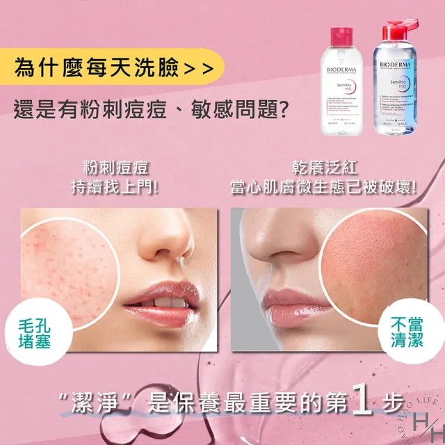 【BIODERMA】舒敏高效潔膚液 H2O(850毫升/瓶)