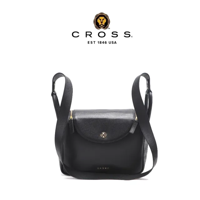 【CROSS】頂級小牛皮側肩包 凱特系列(黑色 23款)