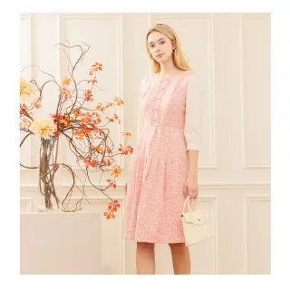 【IRIS 艾莉詩】質感花呢拼接洋裝-2色(46679)