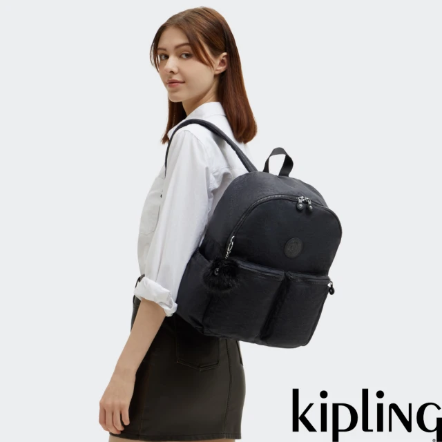 KIPLING官方旗艦館 『千層包』深黑提花大容量側背千層包