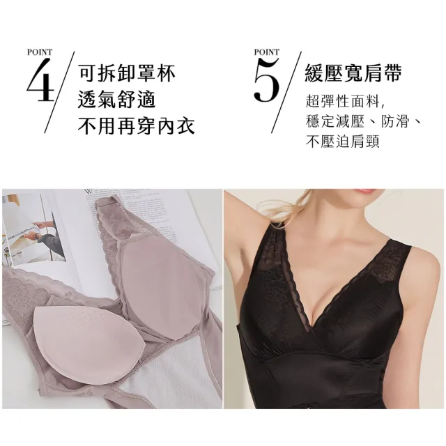 【beaulace 薄蕾絲】透氣連身修飾塑身衣 輕塑型 纖纖腰 速(三種塑身效果一次滿足)