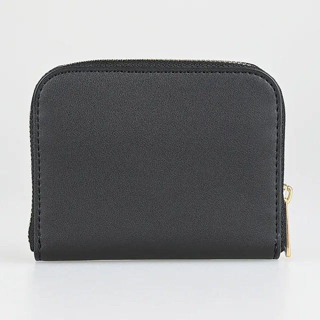 【TORY BURCH】TORY BURCH Ella Bio皮革圓形LOGO牛皮4卡拉鍊零錢包(小/黑)