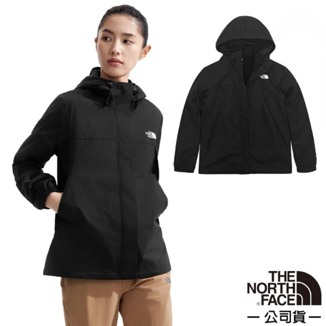 The North Face 女 ANTORA 3效能 防水透氣防風耐磨連帽外套.夾克.風雨衣(8DFA-JK3 宇宙黑)