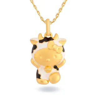 【Just Gold 鎮金店】Hello Kitty 十二生肖-百變Cutie-牛 黃金吊墜(不含鍊)