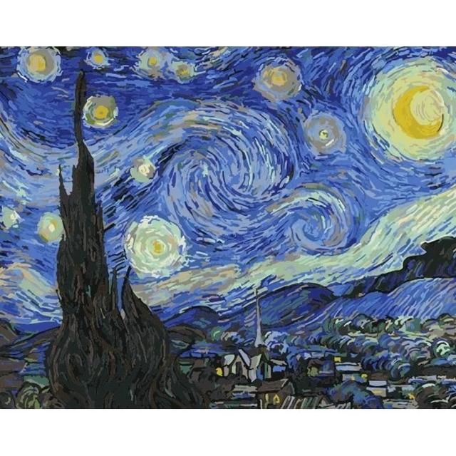 【ArtLife 藝術生活】DT052梵谷 星空40*50CM(數字油畫 DIY DIY數字油畫 交換禮物 畫畫玩具)