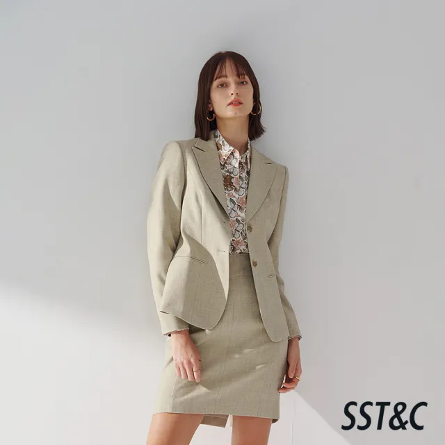 【SST&C】女裝 淺抹茶色劍領適中版西裝外套01012411004(換季65折)
