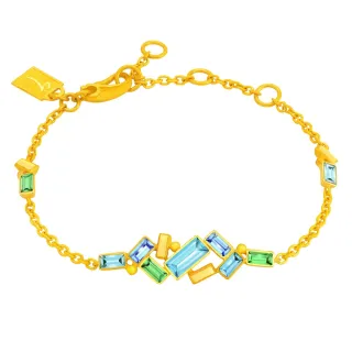 【Just Gold 鎮金店】瑰麗瑩雪 黃金手鍊