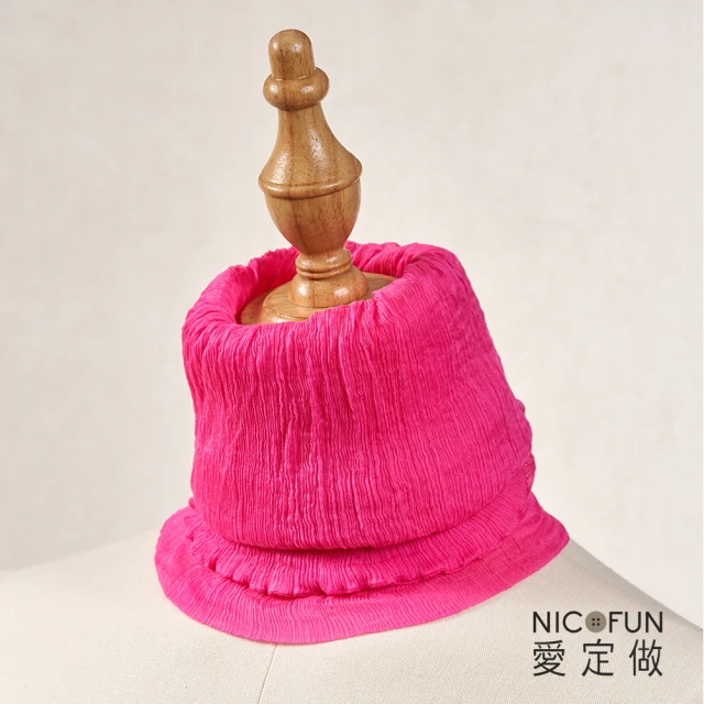 NicoFun 愛定做 優雅33 青紫柳葉絲圍脖 保暖(防風