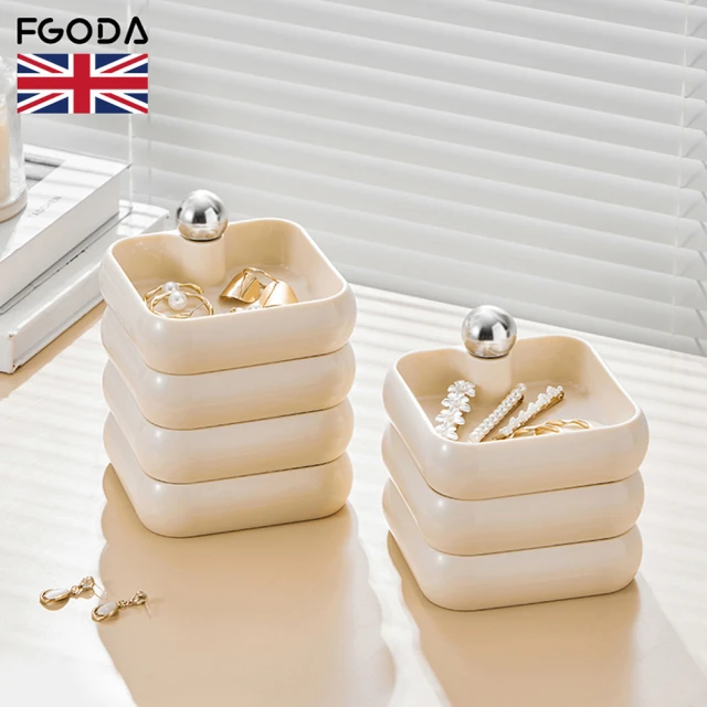 英國FGODA 三層旋轉式飾品首飾收納盒(旋轉首飾盒/多層首飾盒/旋轉收納盒)