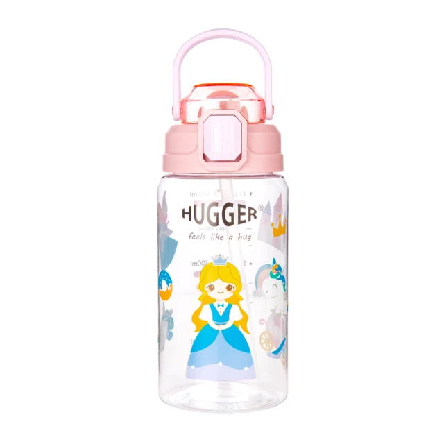 HUGGER 兒童彈蓋吸管水壺 550ml 亮麗公主(Tritan輕量大開口好清洗幼兒園學齡適用)