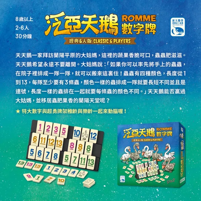 【新天鵝堡桌遊】泛亞天鵝數字牌6人版ROMME 6 PLAYERS(全家一起來/越多人越好玩/送禮最大方)