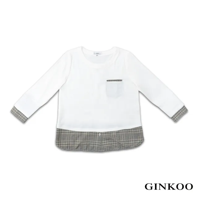 【GINKOO 俊克】九分袖假兩件上衣