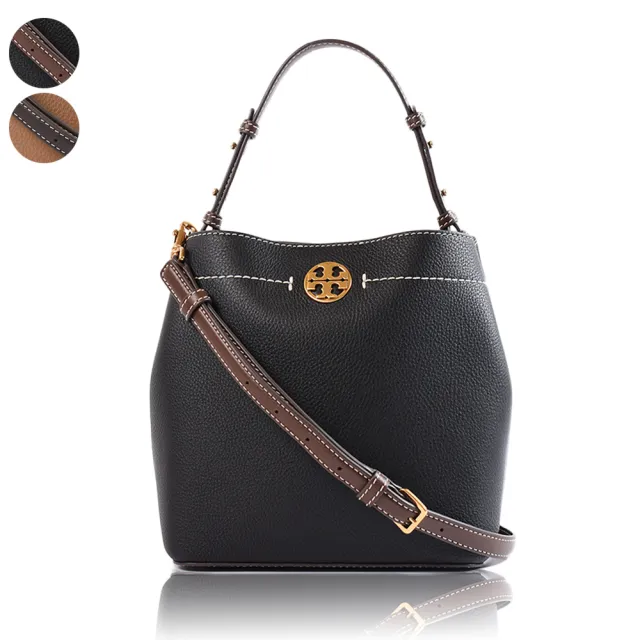 【TORY BURCH】荔枝紋磁釦手提/斜背二用水桶包-小(新款任選)