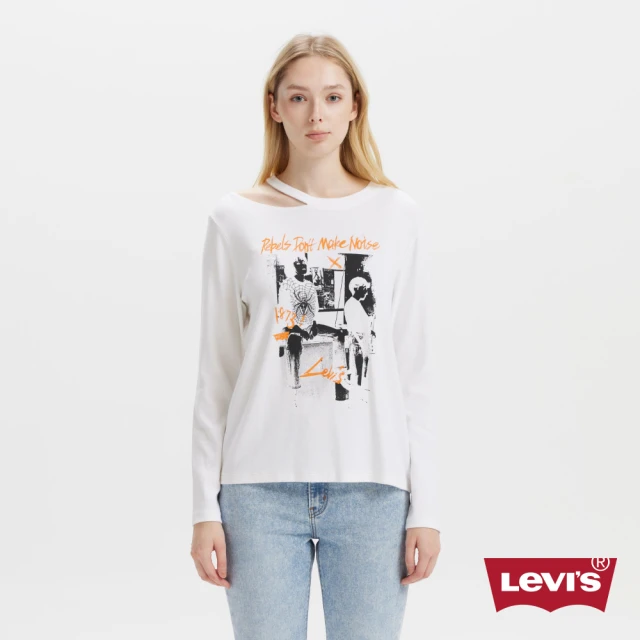 LEVIS 女款 長袖T恤 ROCK&ROLL系列 領口抓破 長T 人氣新品 002YM-0001