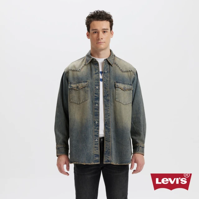 【LEVIS】男款 牛仔襯衫 ROCK&ROLL系列 牛仔外套 襯衫外套 上衣 熱賣單品 002XV-0001