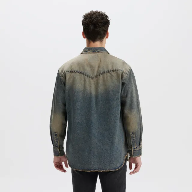 【LEVIS】男款 牛仔襯衫 ROCK&ROLL系列 牛仔外套 襯衫外套 上衣 熱賣單品 002XV-0001