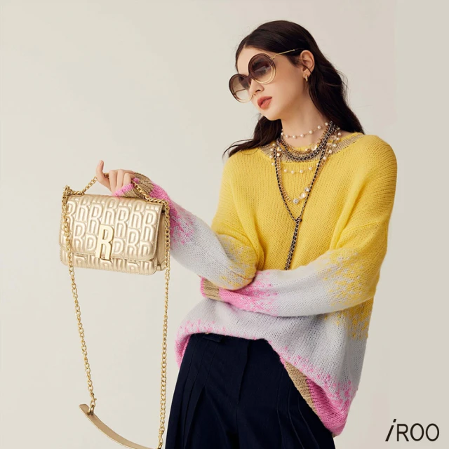 iROO 光澤感透明蔥紗針織上衣好評推薦