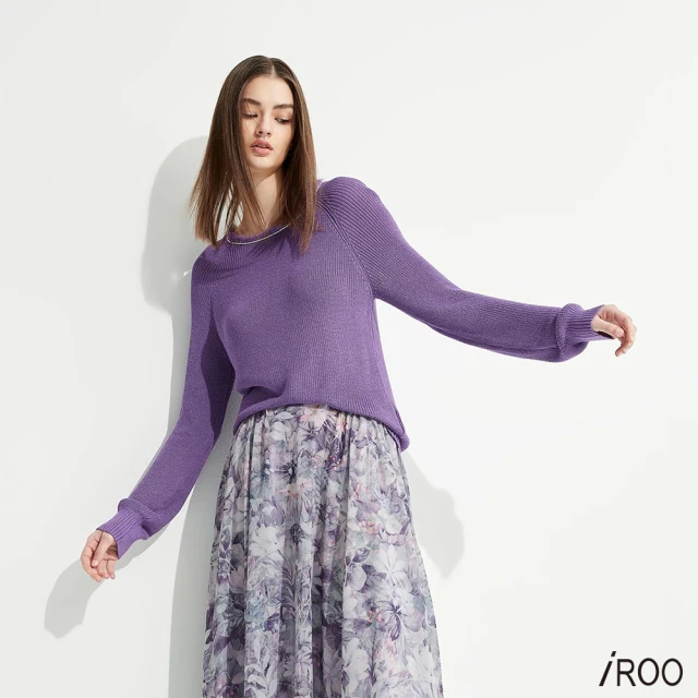 iROO 光澤感透明蔥紗針織上衣好評推薦