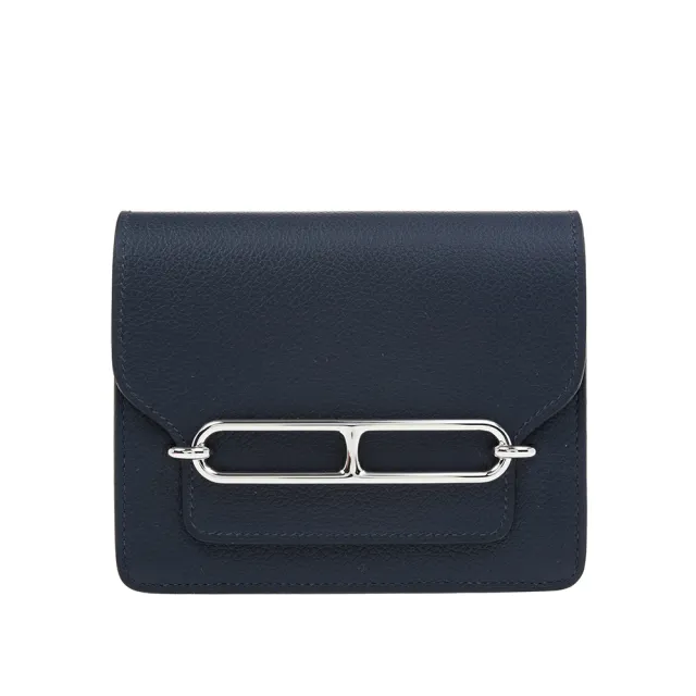 【Hermes 愛馬仕】經典Roulis Slim 豬鼻子錢包/腰包(BLEUNUIT)