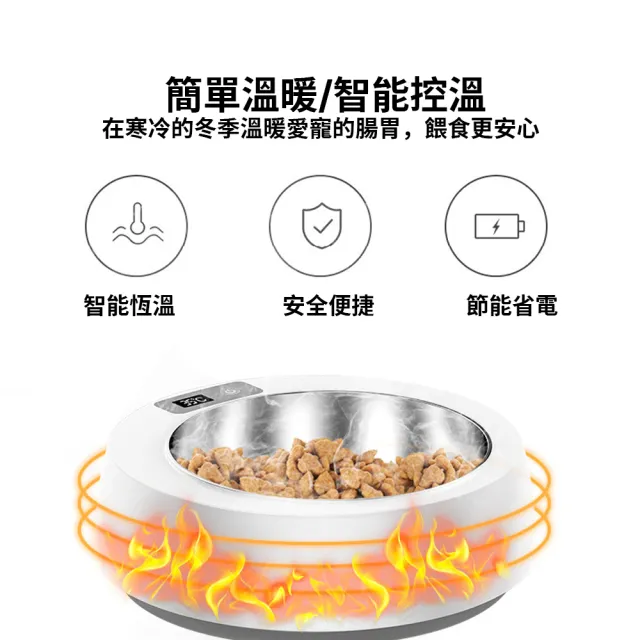【IPSKY】寵物智能加熱碗 不鏽鋼盆(寵物加熱碗 餵食器 寵物保溫碗 恆溫碗 寵物碗)