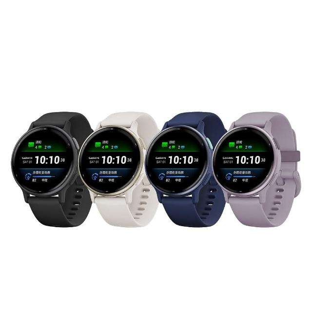 Garmin vivoactive 5 智慧手錶,搭載先進 GPS 定位與內建音樂播放功能,支援心率偵測、睡眠監測、計步與久坐提醒。游泳防水設計適合水上運動,相容 iOS 與 Android 系統,提供社群訊息、簡訊通知及行動支付便利。適用路跑、室內運動、腳踏車、高爾夫與登山等多種場景,銀幕尺寸小於 2 吋,待機時間長達 8-30 天。NCC 認證碼:CCAF24LP2520T3,完美伴侶您的健康生活。 Garmin vivoactive 5