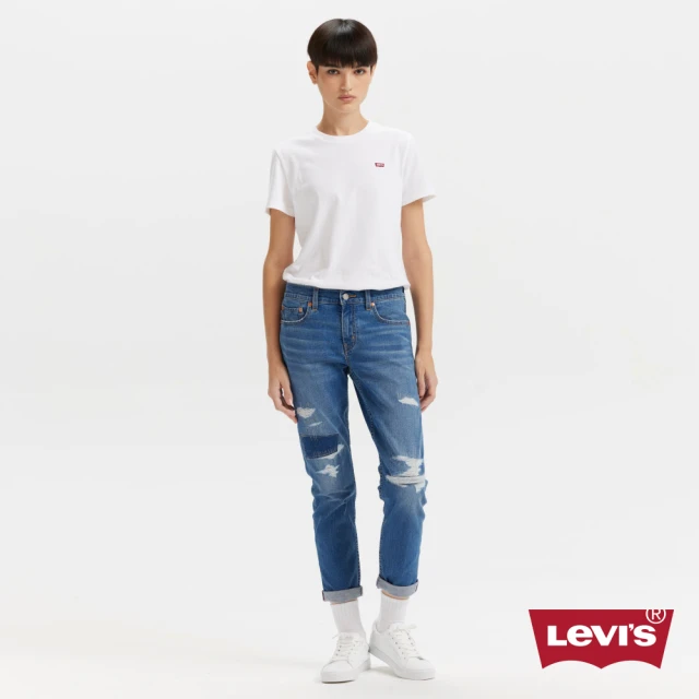 LEVIS 女款 Boyfriend中腰錐形牛仔褲 赤耳牛仔褲 錐形牛仔褲 抓破設計 人氣新品 19887-0388