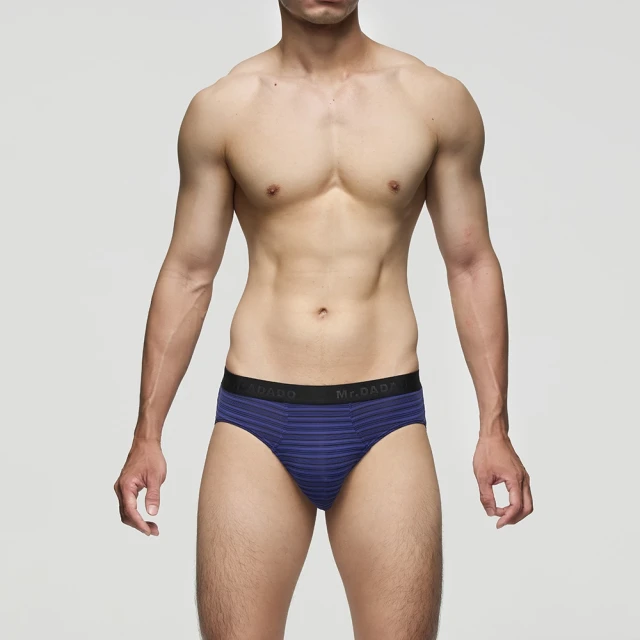 Mr. DADADOMr. DADADO 黑標系列 M-LL貼身中腰三角男內褲 超細纖維-GK3257NP(競速藍)