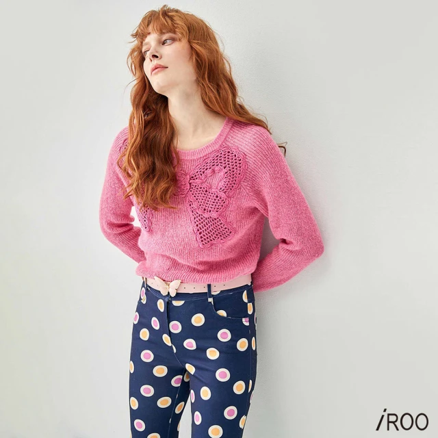 iROO 光澤感透明蔥紗針織上衣好評推薦