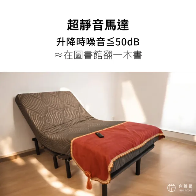 【Funbodhi 方菩提】舒眠 美式AI智慧感知電動床 睡眠偵測(摺疊床 含床墊 單人尺寸96x200公分)