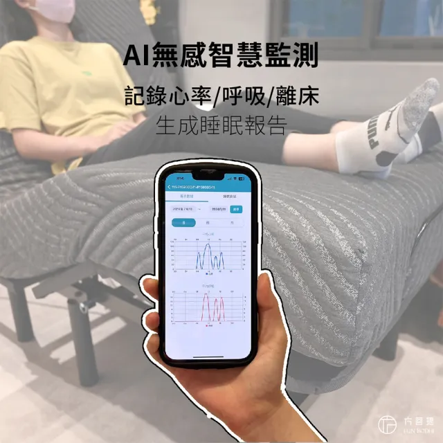 【Funbodhi 方菩提】舒眠 美式AI智慧感知電動床 睡眠偵測(摺疊床 含床墊 單人尺寸96x200公分)