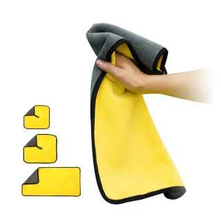 【樂居家】加厚款洗車巾-三入一組(洗車巾 擦車巾 吸水毛巾 汽車擦拭巾)