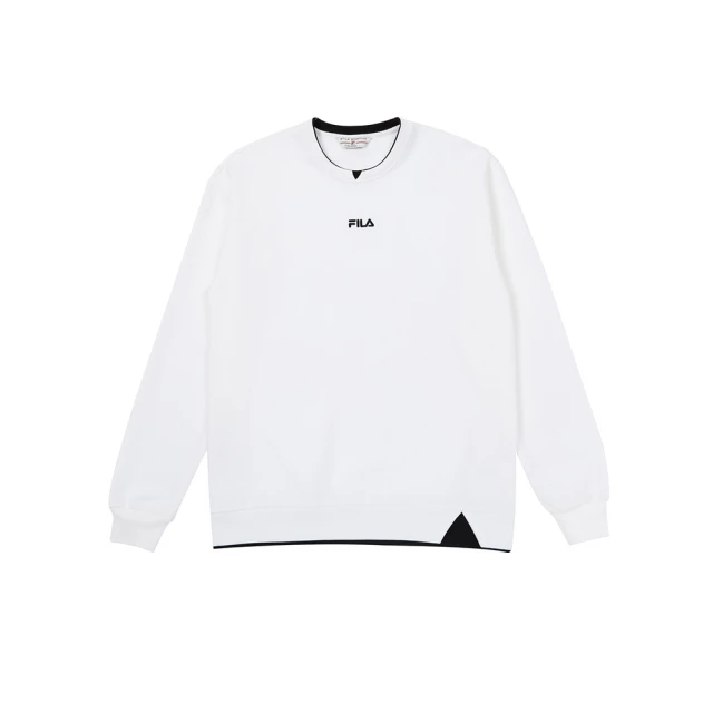 FILA #Be part of the 男款 長袖圓領T恤 上衣-白(1TEZ-1410-WT)