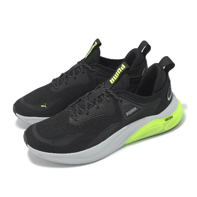 PUMA 慢跑鞋 Cell Thrill 男鞋 黑 綠 緩衝 輕量 休閒 運動鞋(310168-14)