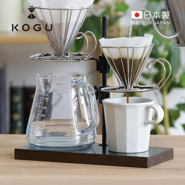 KOGU 珈琲考具 日製高度可調節咖啡手沖架-雙杯款(手沖濾杯架/咖啡架/咖啡濾架)