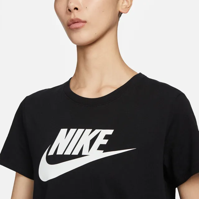 【NIKE 耐吉】短袖上衣 女 運動 Sportswear Essentials 黑 DX7907-010(3S4974)
