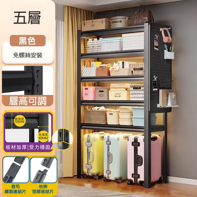 【Easy Life 家居館】五層角鋼置物架-洞洞板40X90X183CM(角鋼架 洞洞板架 收納架 置物架)