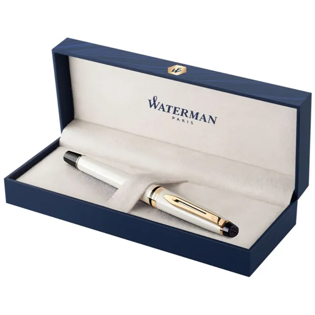 【WATERMAN】新權威系列 象牙白金夾 18K金 F尖 鋼筆 法國製造(EXPERT)