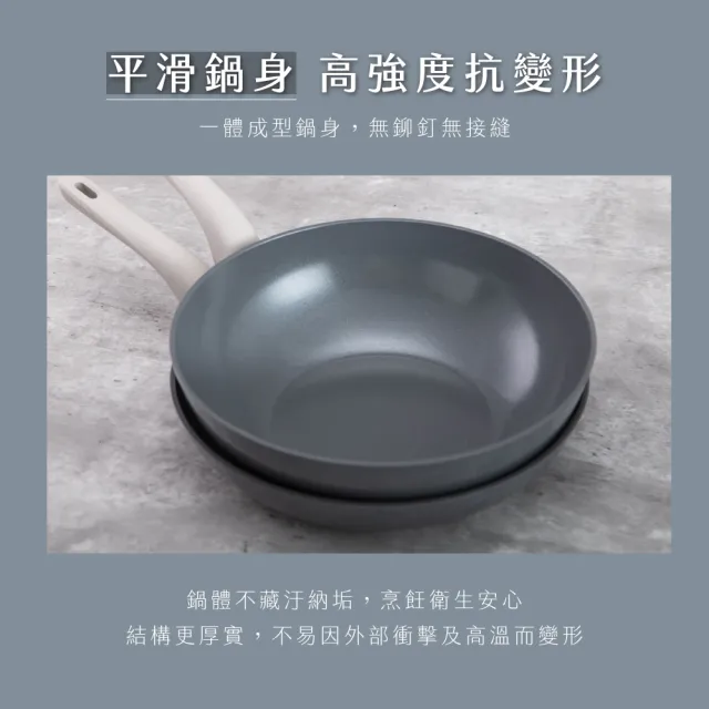 【KINYO】IH陶瓷塗層不沾鍋平煎鍋30cm(PO-1142)