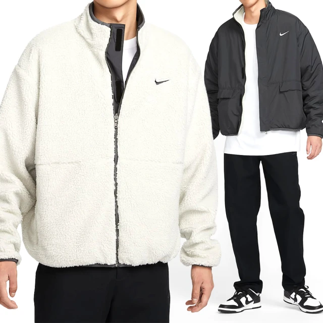 NIKE 耐吉NIKE 耐吉 Winter JKT REV GCEL 男款 黑色 運動 雙面穿 羊羔絨 拉鍊 外套 HV1737-060