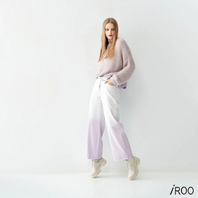 iROO 鑲薰衣草色針織上衣好評推薦