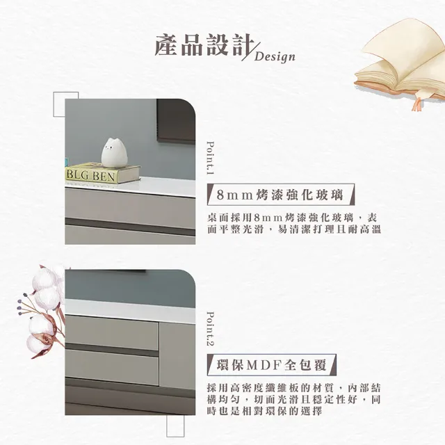 【Hampton 漢汀堡】瑪羅6.6尺玻璃長櫃(長櫃/電視櫃/收納櫃/櫃子)