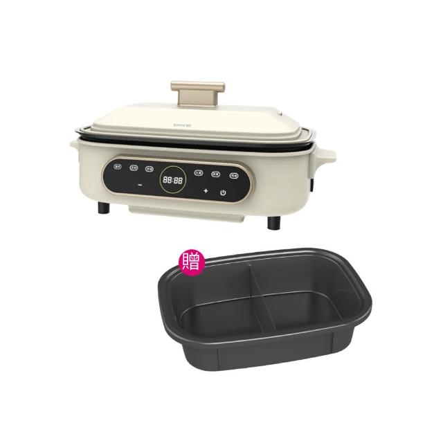 DIKE HKE121WT 電烤盤 4人份不粘塗層多功能家用烤肉鍋 白色900W快速加熱BSMI認證