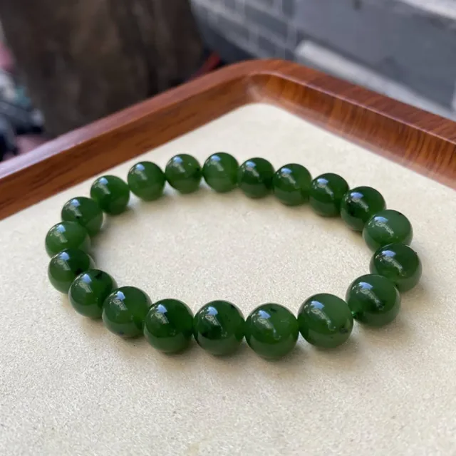 【桃花源創意工坊】新疆和田碧玉綠手鍊(手鍊)